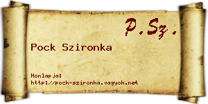 Pock Szironka névjegykártya